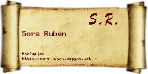 Sors Ruben névjegykártya